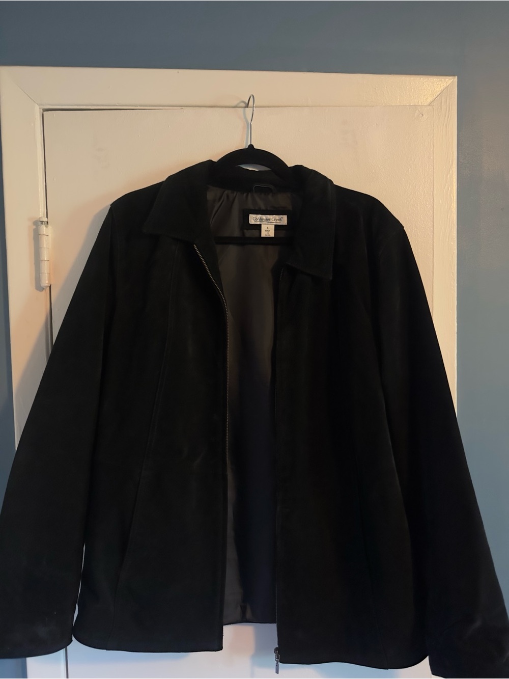 Coldwater Creek Black 100% Suede Leather Zip Jacket